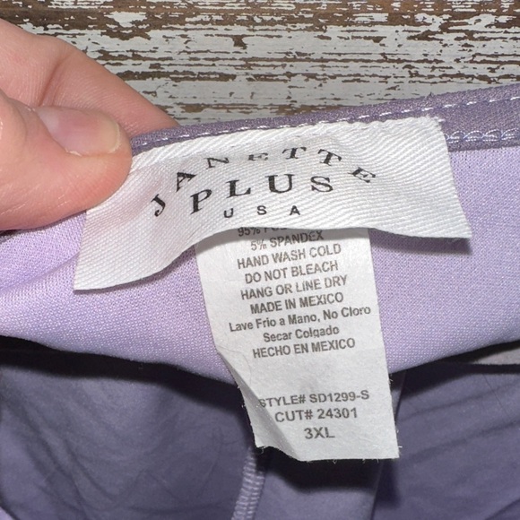 Janette Plus Lavender Midi Dress ties in back 3x poly spandex like new - Picture 3 of 7